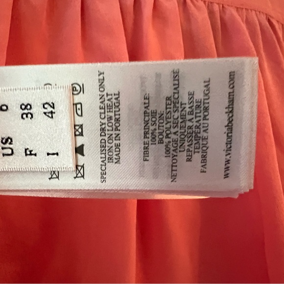 NWT VICTORIA BECKHAM Pleated Blouse in Candy Floss size US 6, Medium - Picture 9 of 11